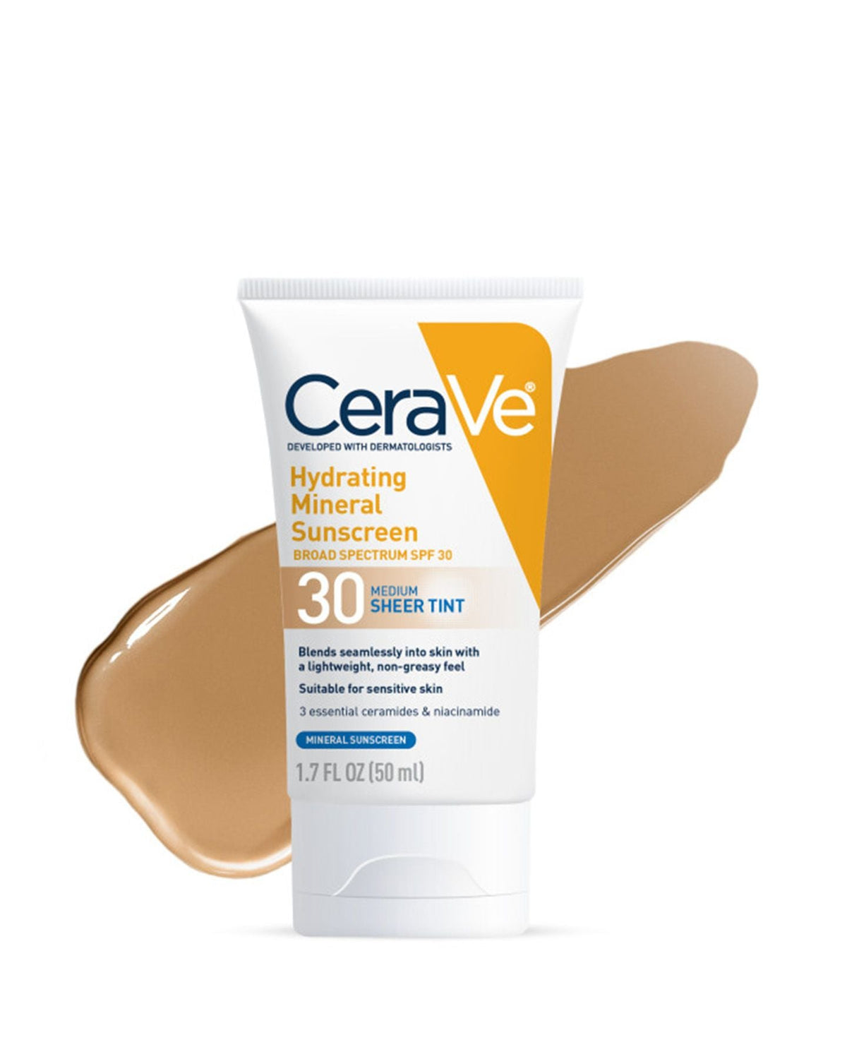 CeraVe Hydrating Mineral Sunscreen Broad Spectrum SPF 30 Face Sheer Tint